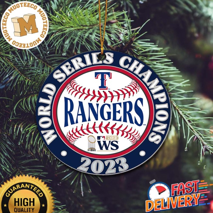 Texas rangers world series christmas ornament