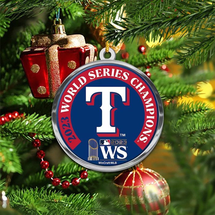 Texas rangers world series christmas ornament